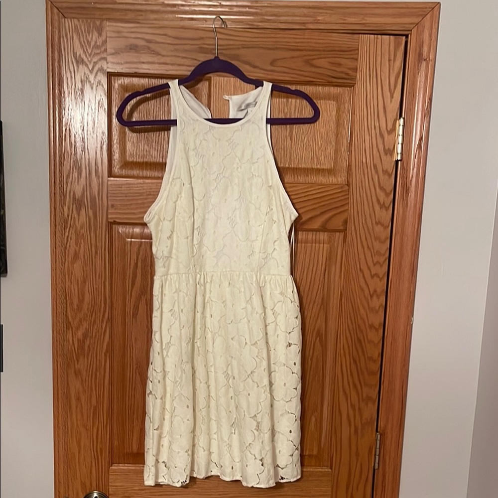 LC Lauren Conrad Cream Halter Sundress for Wedding Guest